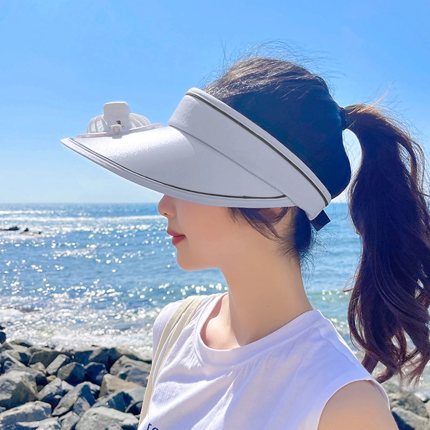 Mini Sun Fan Hat – Solar-Powered Cooling Cap for Hot Weather | Stay Cool in UAE